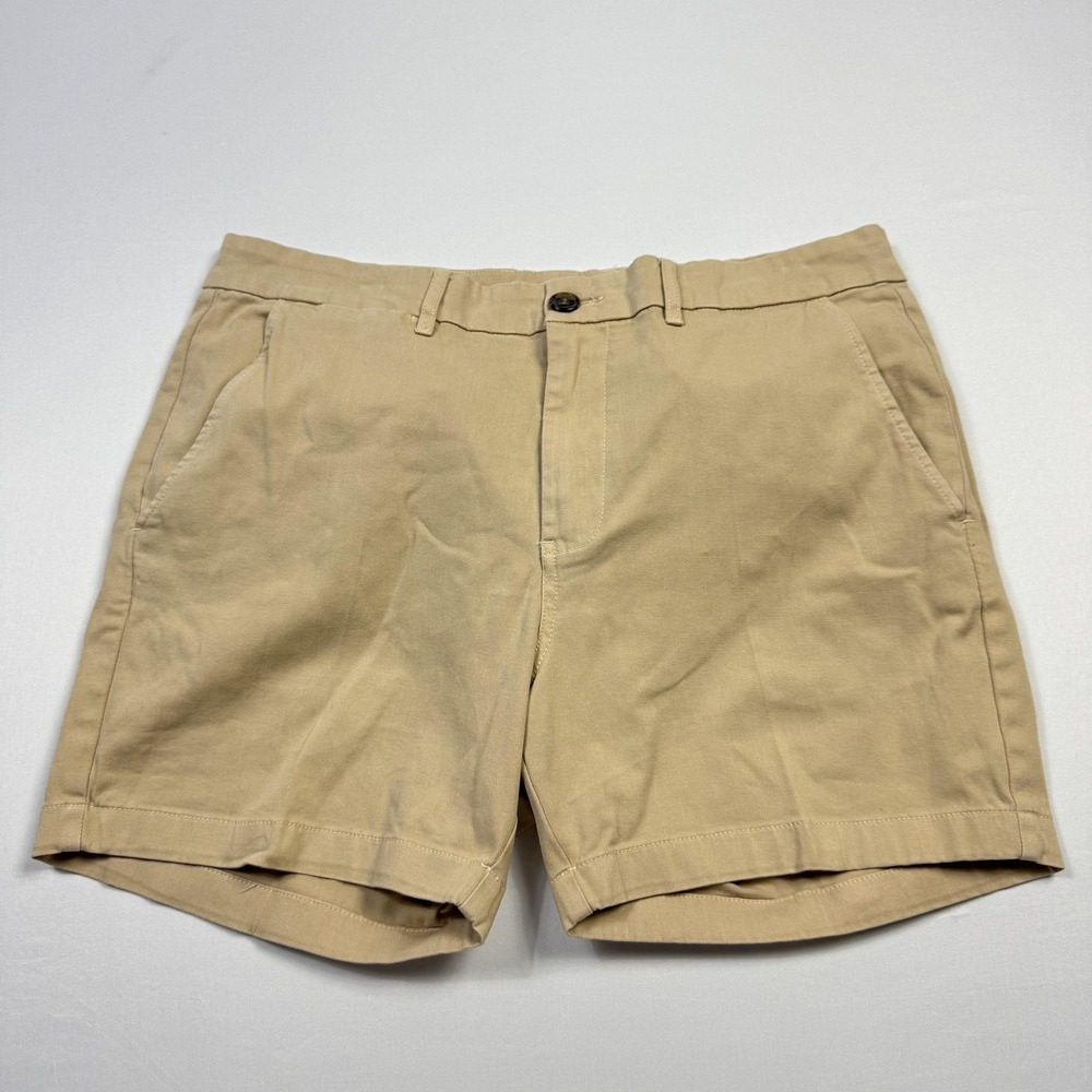 Peter Manning Shorts Mens 35W Khaki‎ Tan 5 Inseam Chino Classic Stretch Casual